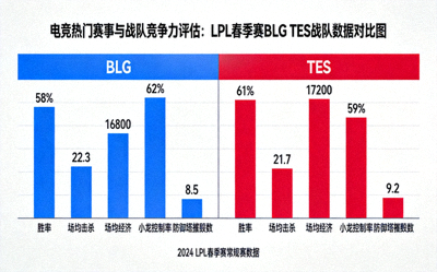电竞热门赛事与战队竞争力评估：LPL春季赛BLG TES战队数据对比图
